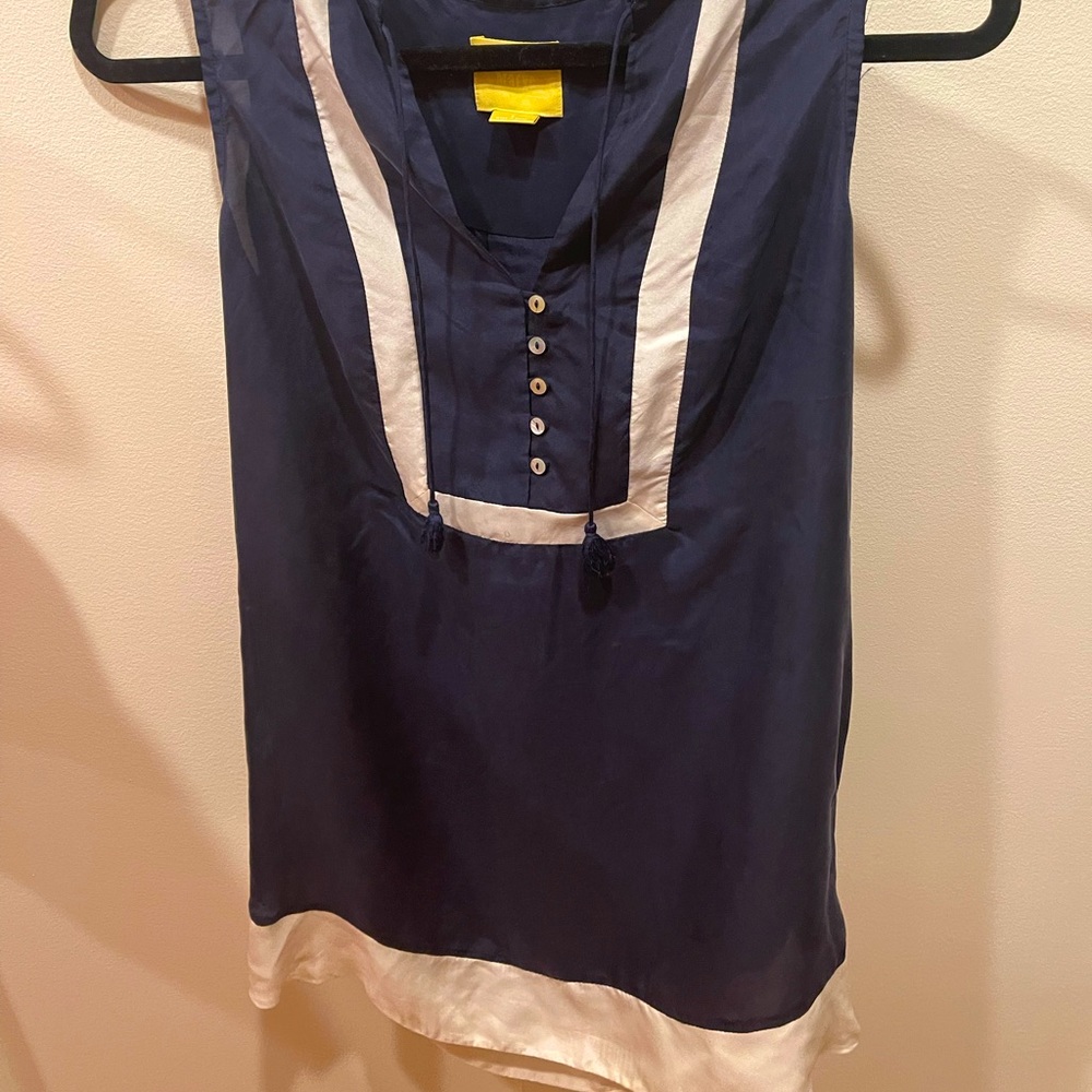 Navy Silk Maeve (Anthropologie) sleeveless blouse